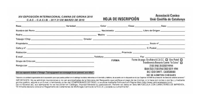 Inscripción en Concurso/Exposición a tu carlino
